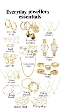 Everything you need to elevate your look with jewelry, from statement pieces to everyday essentials, is linked below on my storefront! #everydayjewelry #gold #silver #goldbracelet #rings #necklace #backtoschooljewelry #affordablejewelry #hoops #elegantwatches Ear Cuff Chain, Preppy Jewelry, Dope Jewelry, Stacked Bangles, Jewelry Fashion Trends, Girl Jewelry, Jewelry Essentials