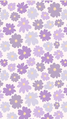 purple and yellow flowers are on a white background with light blue, pink, and lavender hues