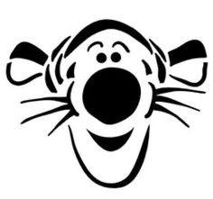 a black and white image of a cartoon mouse's face with its mouth open