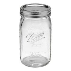 a ball mason jar is shown on a white background