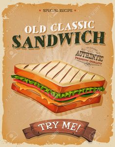 an old sandwich poster with the words try me