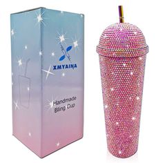 PRICES MAY VARY. Tumbler Set:1 bling cup,1 colorful stainless steel straw,2 reusable food grade plastic straws,2 stainless steel straw brush,1 sponge cup brush Shining Like a Diamond Design:Rhinestones cover the entire cup body,wherever you take it,I think this is a shining moment for you,changes color in the light and look so pretty,12 colors are available to meet your choice needs Double Wall Tumbler:Double wall insulated design keeps drinks cold longer,it fit most cars cup holders,24oz large Glitter Water Bottles, Bling Bottles, Girls Teacher, Christmas Bling, Studded Tumbler, Cocoa Tea, Teacher Birthday, Cup Handmade, Double Wall Tumblers