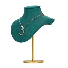 PRICES MAY VARY. ✔【Green】GemeShou mannequin jewelry stand, this is the lower version, height 19cm/7.48 inch, display size (10.5 L x11.5W x19 H cm)/(4.13 L x4.53 W x7.48 H Inch), this design is proper for necklace with Thin Chain. There are 2 clips at the velvet back to hold the long chain. Please read the dimension image carefully. Paper box packages, provide best protection for your products.
 ✔Click “Add to Cart” now to take a try!
 ✔All the products shown in pictures are for sale (except jewe Jewelry Mannequin, Thick Necklace, Velvet Necklace, Big Necklace, Necklace Stand, Jewelry Hanger, Stand Display, Small Necklace, Necklace Holder