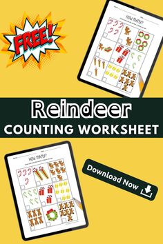 Looking for a festive way to help your child practice counting? Our reindeer counting worksheet is a fun addition to your preschool counting worksheets collection! Kids will count sets of reindeer and write the matching number, making it a playful way to build important math skills during the holiday season. Preschool Counting Worksheets, Counting Worksheet, Christmas Math Worksheets, Preschool Christmas Activities, Holiday Worksheets, Preschool Counting, Sequencing Cards, Counting Worksheets, Free Preschool Printables