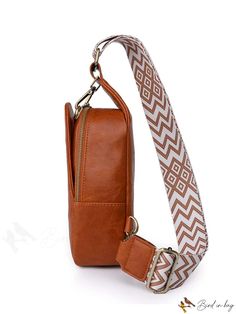 BirdinBag - Bohemian Style Womens PU Chest Bag: Crossbody with Wide Shoulder Strap, Single Pocket Backpack Brown Shoulder Bag For School With Single Strap, Brown School Bag With Single Shoulder Strap, Brown Backpack Satchel With Mobile Phone Bag, Brown Rectangular Chest Bag With Detachable Strap, Brown Satchel With Single Shoulder Strap For Travel, Brown Travel Satchel With Single Shoulder Strap, Brown Hobo Bag With Adjustable Strap For School, Brown Rectangular Chest Bag With Adjustable Strap, Brown Chest Bag With Adjustable Strap