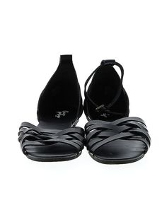 Crown Vintage Sandals Size: 6 1/2 Shoes - used. No Fabric Content | Crown Vintage Sandals: Black Shoes - Size 6 1/2 Medium Width Closed Toe Dance Shoes For Spring, Black Open Toe Flats With Heel Strap, Summer Dance Shoes With Heel And Ankle Strap, Spring Synthetic Closed Toe Dance Shoes, Black Open Toe Leather Dance Shoes, Black Open Toe Flats Medium Width, Black Leather Open Toe Dance Shoes, Flat Synthetic Dance Shoes For Spring, Synthetic Flat Heel Dance Shoes