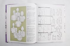 an open book with instructions on how to sew clothes and other sewing projects in it