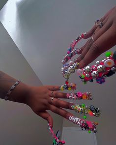 Clear Junk Nails, Playboi Carti Nails, Over The Top Nails, Long Junk Nails, 1990s Nails, Punk Nails, Long Acrylic Nail Designs