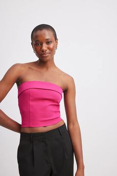 Folded Corset Top Pink | NA-KD Cropped Tops, At The Top, Na Kd, Corset Top, Shirts & Tops, Dusty Pink, The Back, The Top, Zipper