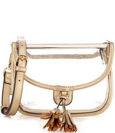 Landry Clear Kennon Crossbody Bag | Dillard's Clear Crossbody Purse, Gold Satchel With Gold-tone Hardware For On-the-go, Gold Crossbody Satchel As Fashion Accessory, Gold Crossbody Satchel For Fashion, Gold Crossbody Satchel, Gold Shoulder Bag With Removable Pouch For On-the-go, Gold Pouch Satchel With Gold-tone Hardware, Gold Satchel With Gold-tone Hardware For Fashion Accessory, Trendy Gold Satchel For On-the-go