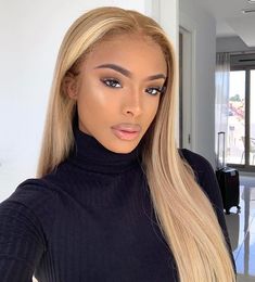 Blonde Hair With Highlights Black Women, Beyoncé Bday, Society Standards, Medium Brunette Hair, Blonde Man, Blonde Afro, Blonde Dye, Long Human Hair Wigs, Hair Blond