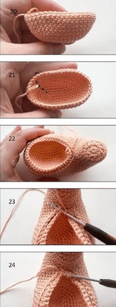 instructions to crochet slippers for women and men, step by step with pictures