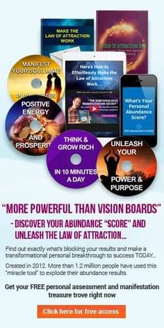 an advertisement for the new book, more powerful than vision boards and unlock your abundance score and unleash the law of attraction