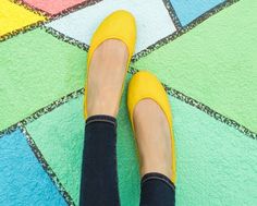 Mustard | #tieks ballet flats Yellow Ballet Flats, Tieks Ballet Flats, Blackhead Removal, Blue Prints, Summer Closet, Colorful Shoes, Color Crafts, Angel And Devil, Fun Color