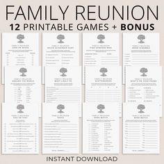 printable family reunion game with instructions