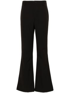 black stretch-design straight leg front button and zip fastening belt loops two diagonal pockets to the sides two rear welt pockets Black Mid-rise Bottoms With Contrast Stitching, Black Bottoms With Multiple Pockets, Straight Shape, Black Trousers With Contrast Stitching, Luxury Black Jeans With Five Pockets, Luxury Straight-leg Pants With Hidden Button Closure, Moschino Jeans, Yoko London, City Dress, Pants Straight