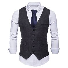 V Neck Single Breasted Slim Formal Vest - Black - 3A89608515 - Men's Clothing, Men's Suits & Blazers  #MensSuitsBlazers #Men's #Clothing # #Men's #Suits #& #Blazers Fitted V-neck Winter Vest, V-neck Winter Formal Vest, Formal V-neck Vest For Winter, Formal V-neck Winter Vest, V-neck Vest For Winter Formal, V-neck Vest For Formal Winter Occasions, Black V-neck Vest For Business, Fitted V-neck Vest For Winter, Fitted Casual Vest For Business