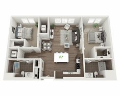 the floor plan of a two bedroom apartment