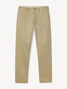 The classic officer's pant reimagined in our modern, slim fit. Button fly. | Buck Mason Men's Paperback Twill Maverick Slim Chino in Uniform Khaki, Size 38 Classic Tapered Pants With Pockets, Chino Cotton Twill Chinos For Work, Classic Tapered Chinos For Workwear, Chinos With Welt Pockets And Straight Hem, Classic Chino Cotton Twill Bottoms, Chino Cotton Twill Chinos With Welt Pockets, Standard Cut Leg Chinos For Workwear, Classic Tapered Pants With Belt Loops, Classic Chinos For Everyday Wear