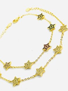 Star Bracelet - Gold Length: 6” Wide: 6mm Extension: 1.5" Material: Gold Plated Main Color: Gold Multicolor Star Charm Bracelet, Stars Bracelet, Sky Stars, Star Bracelet, Jewelry Online, Online Jewelry Store, Bracelet Gold, Main Colors, Gold Bracelet