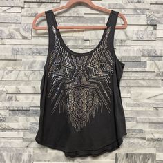 Express Gray Tank With Sequin Details Medium New With Tags Casual Embellished Tank Top, Gray Tank, Sequin, Womens Tops, Tank Tops, Tags, Grey, Women Shopping, Color