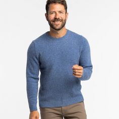 Ash & Erie Blue Melange Cashmere Crew Neck Sweater for Short Men   Sweater Blue Crew Neck Cashmere Sweater, Crew Neck Blue Cashmere Sweater, Classic Blue Crew Neck Sweater, Classic Blue Crew Sweater, Classic Blue Sweater For Business Casual, Classic Blue Business Casual Sweater, Classic Crew Neck Wool Sweater, Classic Wool Crew Sweater, Classic Wool Crew Neck Sweater