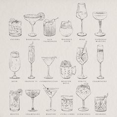 an old book with different types of cocktails