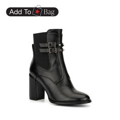 in stock Block Heel Ankle Boots, Heel Ankle Boots, Shoes Booties, Moto Boots, Heeled Ankle Boots, Black Ankle Boots, Panel Siding, Bootie, Soft Fabric