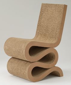 two wooden chairs stacked on top of each other