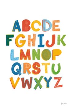 the alphabet is made up of different colored letters