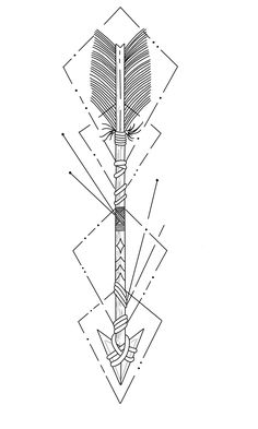 a drawing of an arrow with arrows on it