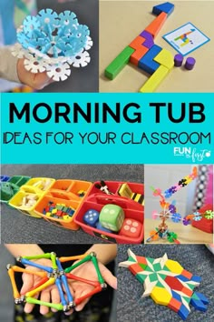 a collage of different activities for kids to do with their teacher's classroom