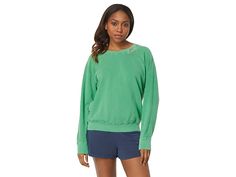 SUNDRY Love Sweatshirt - Women's Clothing : Pigment Clover : Feel the snug warmth on cool morning by wearing SUNDRY Love Sweatshirt. Loose fit. Pullover style. Crew neck. Love script along neckline. Long sleeves. Ribbed neckline, cuffs, and hem. 100% cotton. Machine wash, tumble dry. Made in the USA. Measurements: Length: 25 in Product measurements were taken using size SM. Please note that measurements may vary by size. Comfortable Leisure Tops With Ribbed Cuffs, Cozy Fit Long Sleeve Tops For Leisure, Cozy Fit Tops For Lounging In Spring, Cozy Fit Crew Neck Tops For Loungewear, Cozy Crew Neck Top For Loungewear, Stretch Long Sleeve Sweatshirt For Lounging, Cozy Leisure Top With Ribbed Cuffs, Spring Crew Neck Sweatshirt For Lounging, Cozy Fit Crew Neck Leisure Top