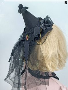 The price is for a hat only, others are not included. Black Brimmed Halloween Hat, Black Brimmed Hat For Halloween, Black Brimmed Witchy Hat, Black Witchy Brimmed Hat, Black Bonnet With Curved Brim, Black Bonnet One Size Curved Brim, Black Bonnet With Curved Brim, One Size Fits Most, Black Adjustable Costume Hat, Black Witchy Hat With Curved Brim