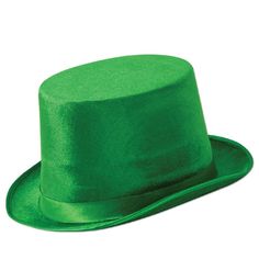 Beistle Vel-felt top hat in green color featuring single size forms perfect attire for St. Patrick's day celebrations, sold as 2 per pack. Beistle Vel-felt top hat in green color is made of foam core material with velour coating and is ideal to use in party occasions. High quality hat comes in an universal fit design, sold as 2 per pack. Green. Theme: St. Patricks. Material: Foam core with velour coating. One size fits most. Simple and easy way to make Halloween a blast. Riddler Costume, St Patricks Day Hat, Silk Flower Centerpieces, Backdrops Kids, Princess Fairy, Event Supplies, Felt Material, Green Hats, Quality Hats