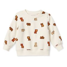 From family outings to playdates, he'll look adorable and feel comfy in this Okie Dokie baby boys' long-sleeve sweatshirt featuring a fun pattern. It's crafted from a fleece blend of cotton and recycled fabric and has a regular-fit and a classic crew neckline. Style it with joggers. Closure Type: Pullover HeadFit: Regular FitNeckline: Crew NeckSleeve Length: Long SleeveFiber Content: 55% Cotton, 45% Recycled PolyesterFabric Description: FleeceCare: Machine Wash, Tumble DryCountry of Origin: Impo Playful Long Sleeve Sweatshirt For Loungewear, Cozy Long Sleeve Sweater For Playtime, Cute Long Sleeve Fleece Tops, Cute Ribbed Cuffs Tops For Loungewear, Cute Loungewear Tops With Ribbed Cuffs, Cute Tops For Loungewear With Ribbed Cuffs, Cute Tops With Ribbed Cuffs For Loungewear, Casual Crew Neck Sweatshirt For Playtime, Casual White Sweatshirt For Playtime