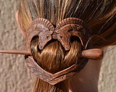 Barrette Holder, Celtic Women, Tre Kunst, Celtic Hair, Leather Hair Accessories, Horse Heart, Hair Gift, Heart Hair, Handmade Hair Accessories