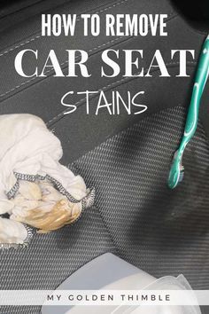 an open suitcase with the words how to remove car seat stains