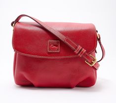 Just because it's a crossbody bag doesn't mean it can't be sleek, stylish, and sophisticated. This gorgeous bag is crafted of exquisite Florentine leather and is fashioned with a lovely front flap with a leather patch logo. From Dooney & Bourke. Red Saddle Bag For Formal Occasions, Leather Lined Flap Bag, Elegant Crossbody Saddle Bag With Leather Backing, Elegant Leather Saddle Bag Crossbody, Elegant Saddle Bag With Leather Backing For Travel, Elegant Leather-backed Saddle Bag For Travel, Elegant Travel Saddle Bag With Leather Backing, Elegant Leather Saddle Bag For Travel, Leather Flap Bag