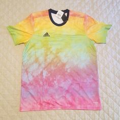 Adidas Mls 2021 Lgbt Pride Edition Multicolor/Tie Dye Men's Jersey Size: Xl New With Tags, Never Worn Aeroready Technology Comes From Smoke Free / Pet Free Home Please Reach Out With Any Questions/Offers (Within Reason)! Yellow Sports Shirt For Summer, Sporty Multicolor Summer Shirt, Casual Multicolor Sports Shirt, Adidas Multicolor Casual Tops, Multicolor Crew Neck Shirt For Sports, Multicolor Crew Neck Sports Shirt, Adidas Sporty Multicolor Tops, Sporty Multicolor Adidas Tops, Adidas Multicolor Short Sleeve Tops