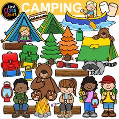 Camping Images Clip Art, Camping Clip Art, Camping Images, Summer Camp Themes, Cute Camping, Camping Clipart, Camping Theme Classroom, Camp Theme, Library Themes