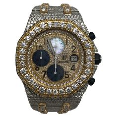 Luxury Gold Diamond Watch With Tachymeter, Gold Diamond Chronometer Watch, Bling Ideas, Clean Jewelry, Stylish Watches Men, Fancy Watches, Watches Rolex, Vvs Diamond, Nice Jewelry