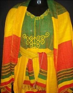 Coffee Dress, Ethiopian Flag, Ethiopian Traditional Dress, Ethiopian Coffee, Ethiopian Dress, Rasta Colors, Scarf Belt, Beautiful Coffee, Design Coffee