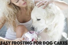 a woman sitting on a couch with her dog eating cake from a plate in front of her