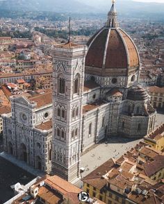 an aerial view of a cathedral in italy