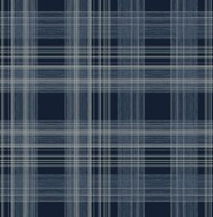 Rad Plaid Peel-and-Stick Wallpaper in Denim Blue by Stacy Garcia for NextWall Plaid Peel And Stick Wallpaper, Lining Dresser Drawers, Tailored Fashion, Plaid Wallpaper, Manhattan Comfort, Blue Vinyl, Peel Stick Wallpaper, Smooth Walls, Wallpaper Collection