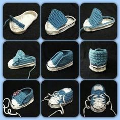 there are many different pictures of baby shoes