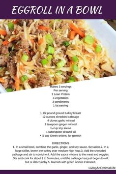 egg roll in a bowl recipe with instructions