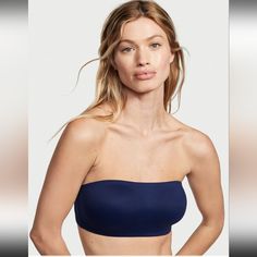 Brand New With Tags Victoria Secret Brand Love Cloud Line Navy Blue Color Strap /Strapless Bra Top Size-Xl Wireless Strapless Bra, Burgundy Bra, Victoria Secret Body, Push Up Pads, Black Lace Bra, Triangle Bralette, Demi Bra, Back Women, Victoria Secret Bras