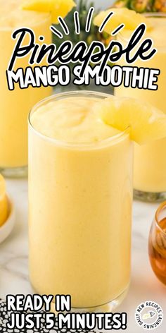 Mango Pineapple Smoothie Pineapple Mango Smoothie, Coffee Breakfast Smoothie, Mango And Pineapple, Pineapple Smoothie Recipes, Mango Pineapple Smoothie, Iced Drinks Recipes, Fruit Smoothie Recipes Healthy, Specialty Drinks, Pineapple Chunks